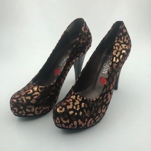 HANDMADE LEOPARD WOMAN PLATFORM HEELS